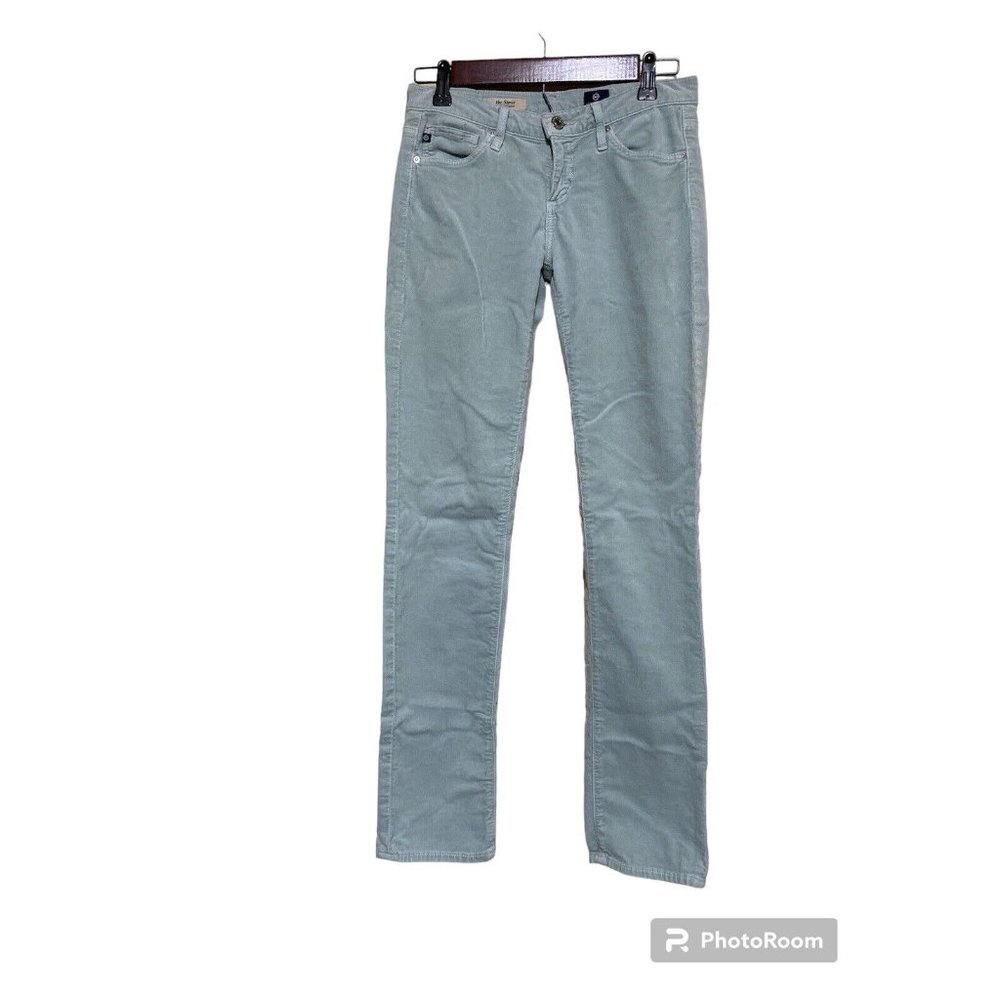 AG Adriano Goldschmied The Stevie Slim Straight Corduroy Pants Womens 25R Green